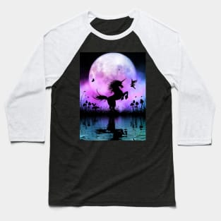 Wonderful unicorn with fairy in the night Baseball T-Shirt